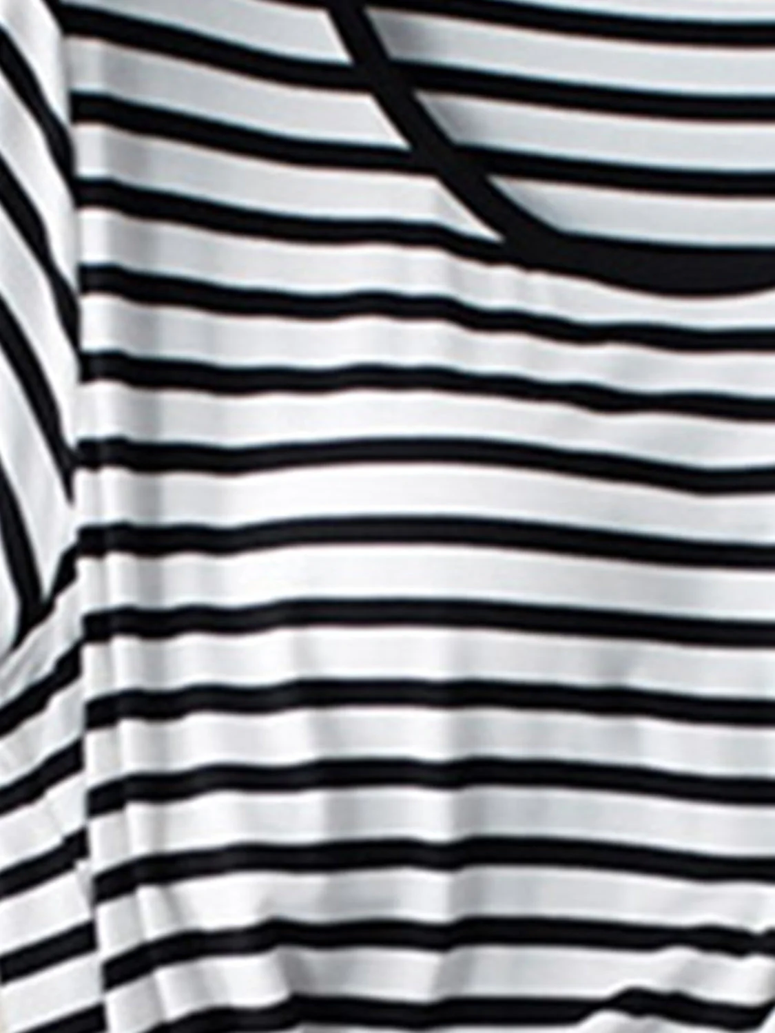 Striped Round Neck Short Sleeve T-Shirt with Bra - Image 11
