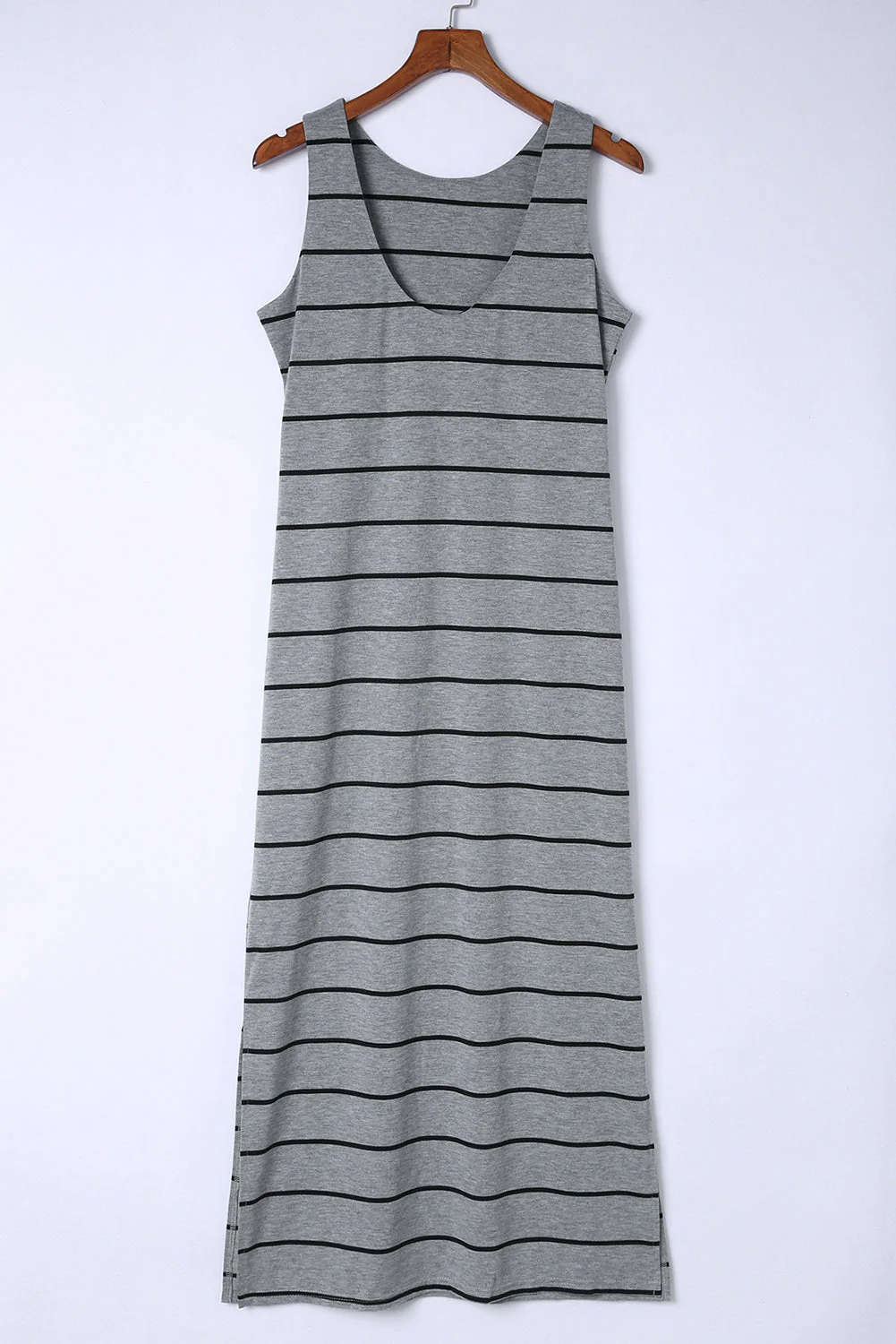 Striped Slit Sleeveless Maxi Dress - Image 11