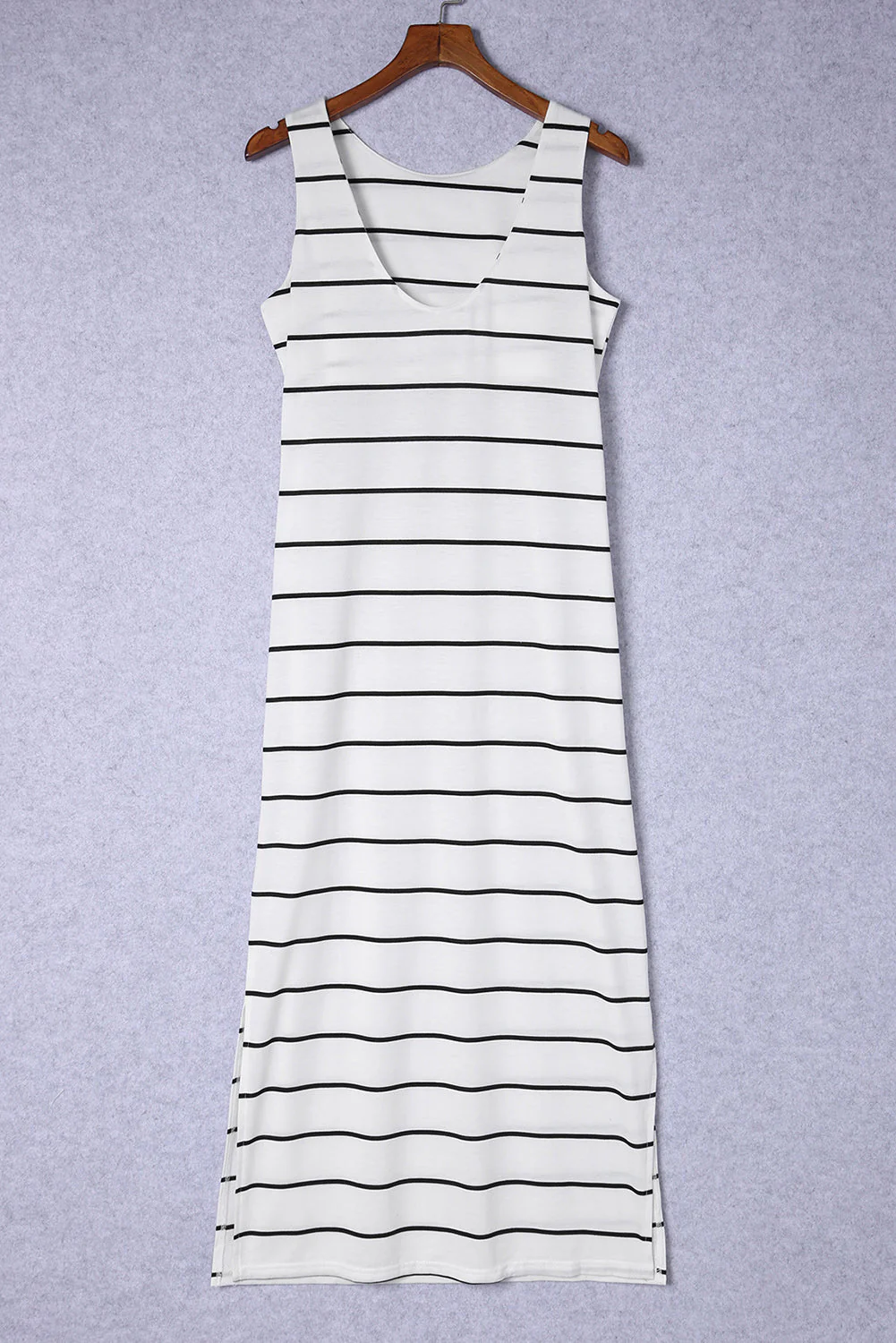 Striped Slit Sleeveless Maxi Dress - Image 7