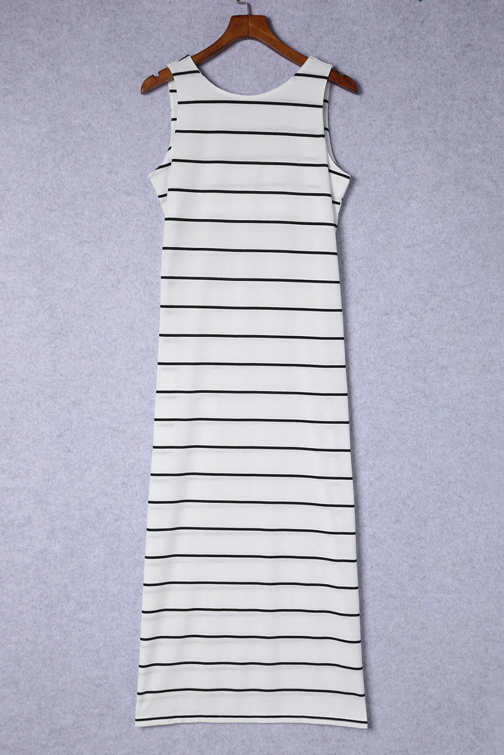 Striped Slit Sleeveless Maxi Dress - Image 8