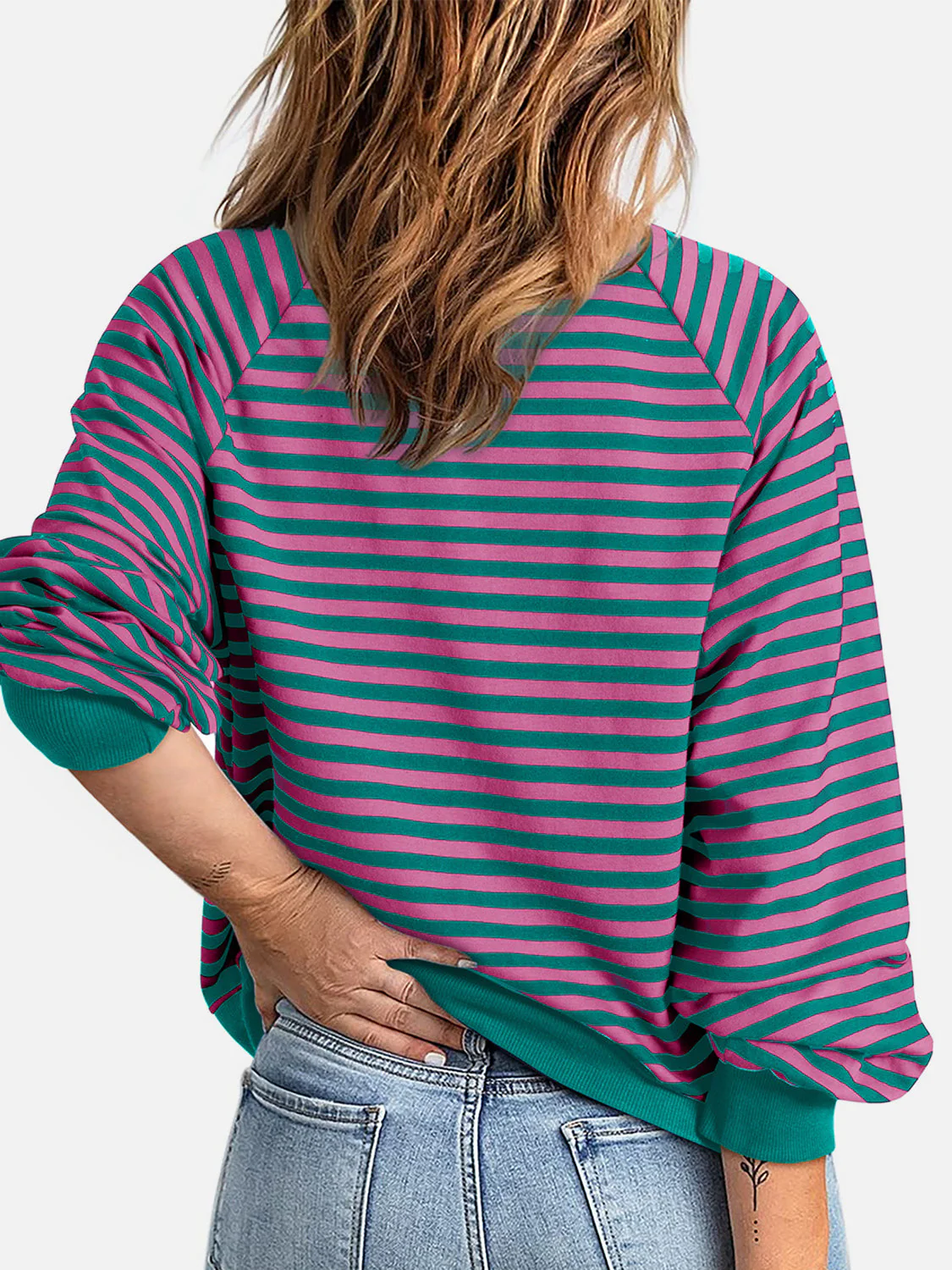 Striped Zip Up Long Sleeve Sweatshirt - Image 6