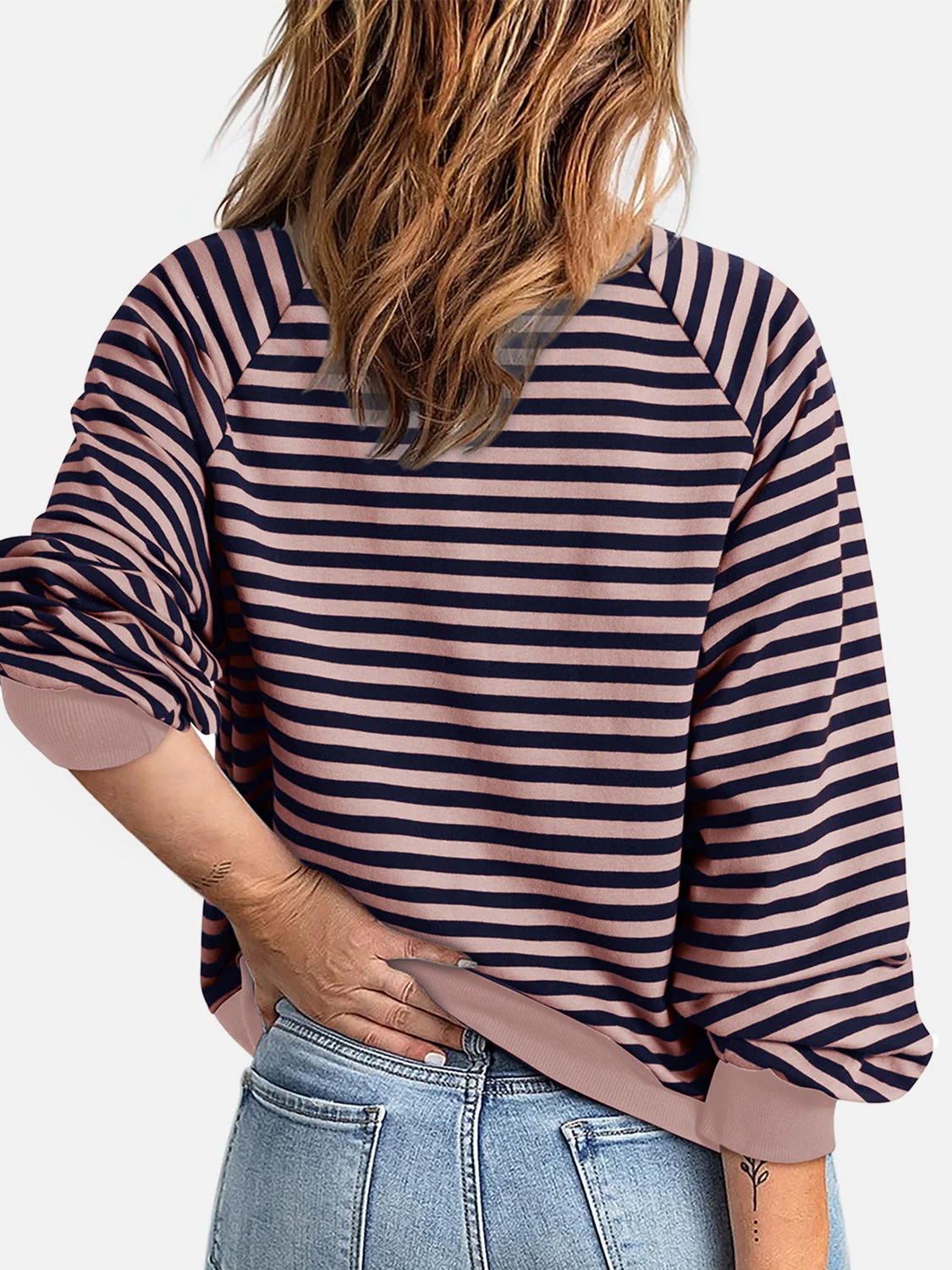 Striped Zip Up Long Sleeve Sweatshirt - Image 8
