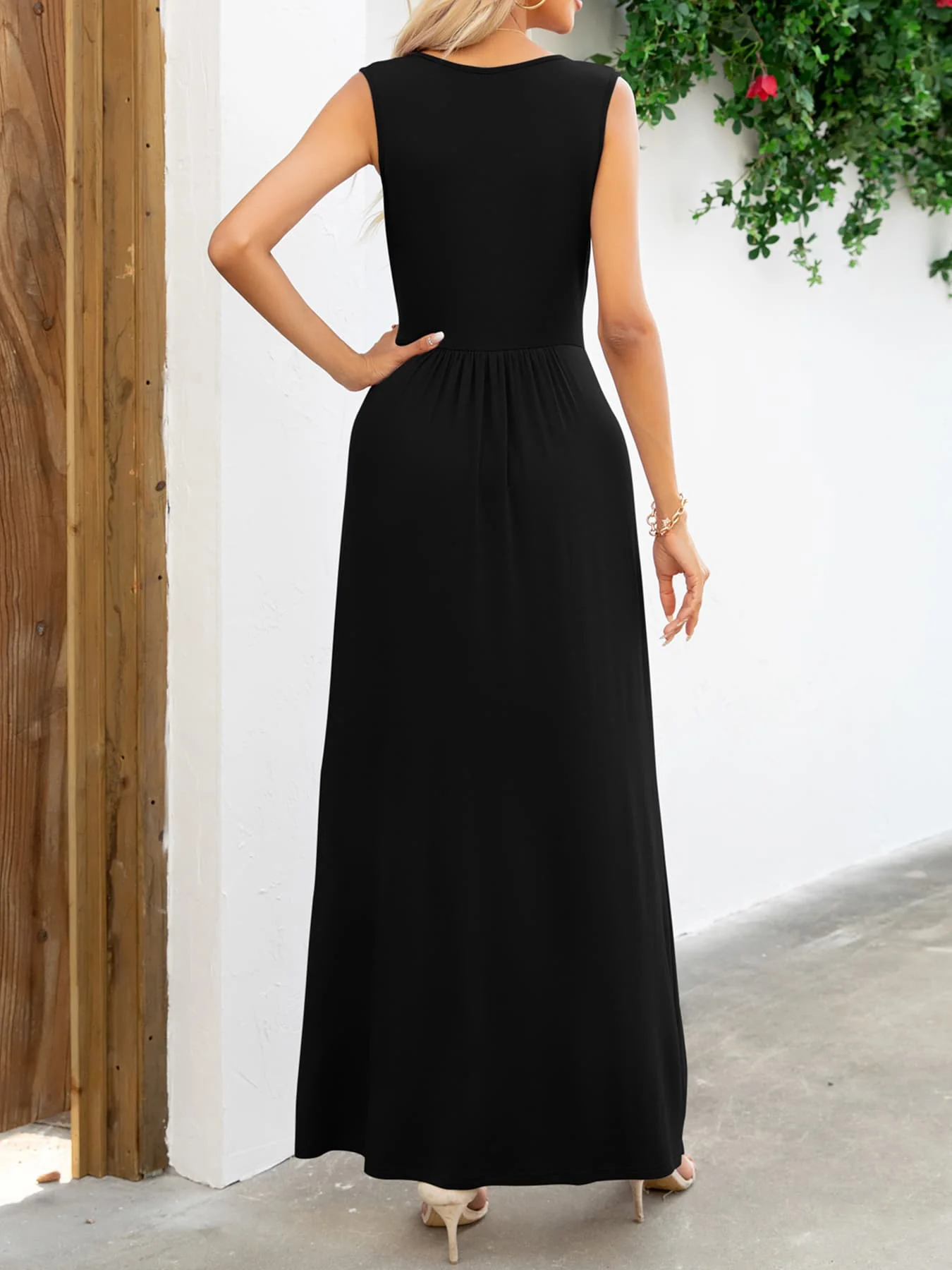 Surplice Neck Sleeveless Maxi Dress - Image 2