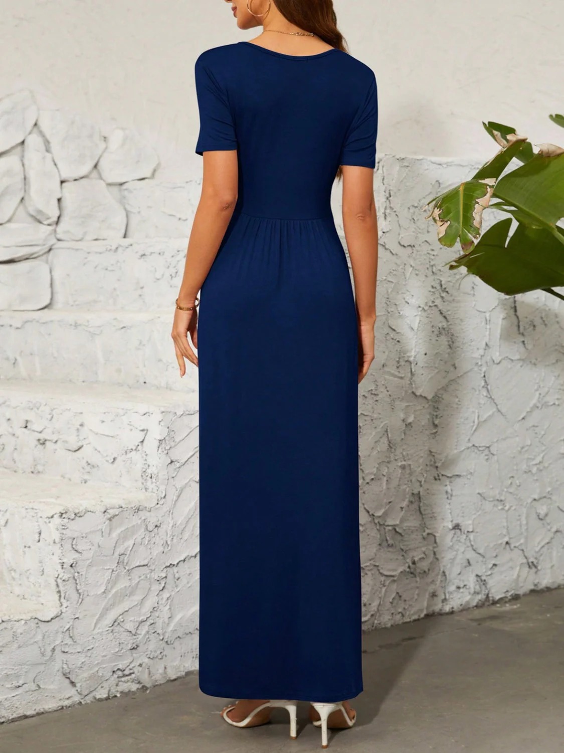 Surplice Short Sleeve Maxi Dress - Image 5
