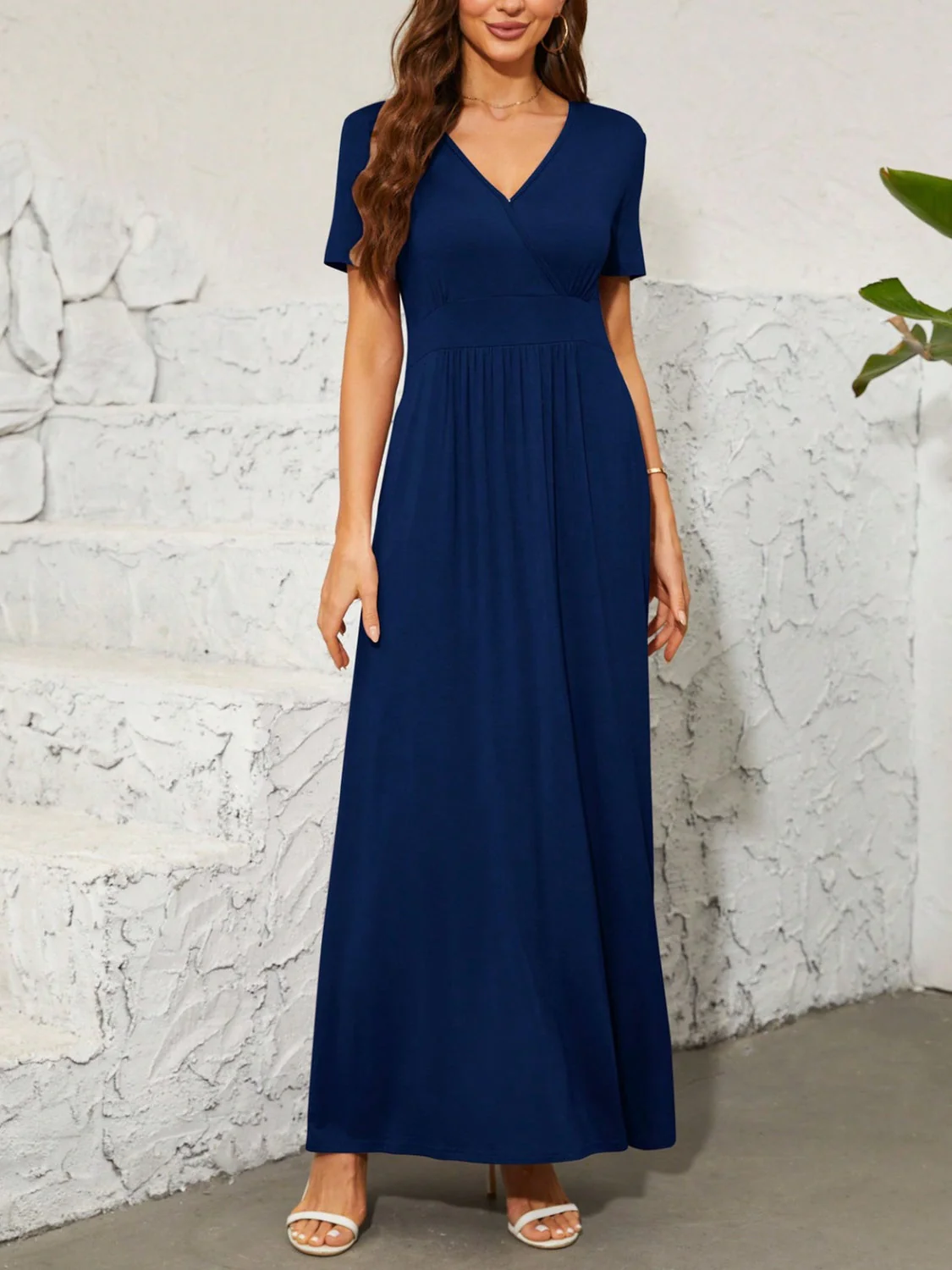Surplice Short Sleeve Maxi Dress - Image 6