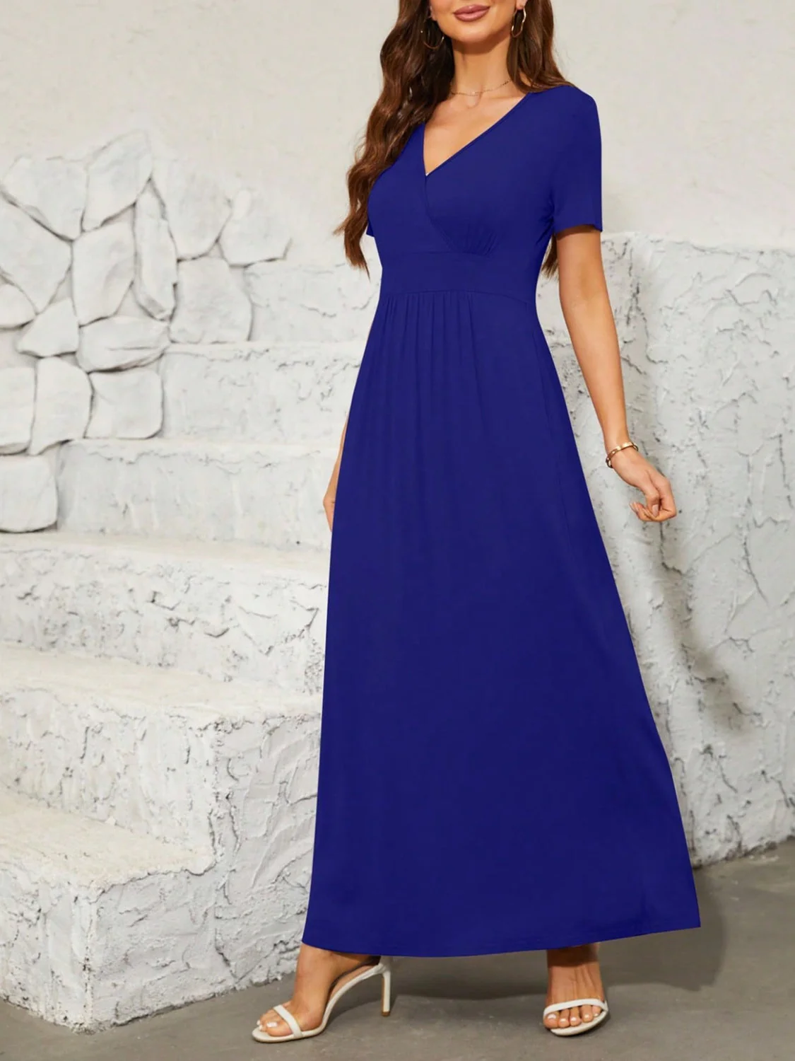 Surplice Short Sleeve Maxi Dress - Image 8