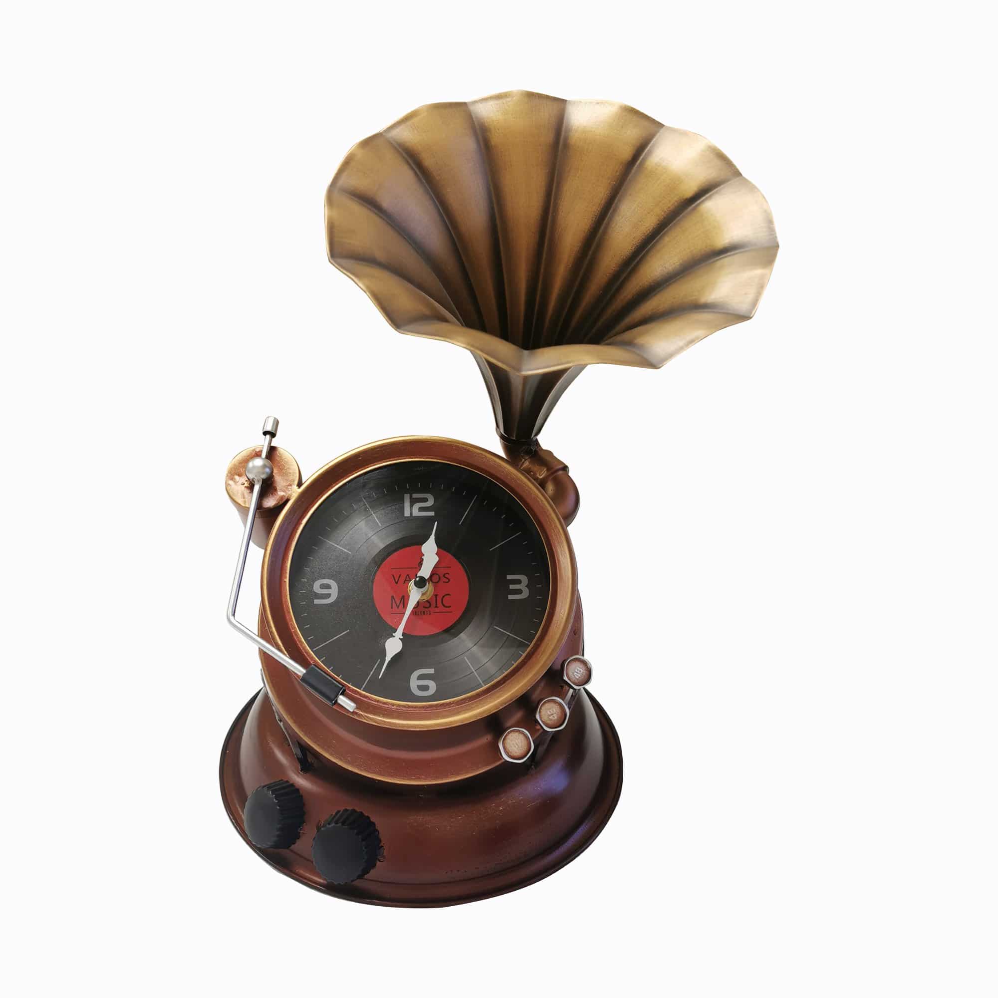 Table clock - Phonograph Table Clock by Peterson Housewares & Artwares - Image 2