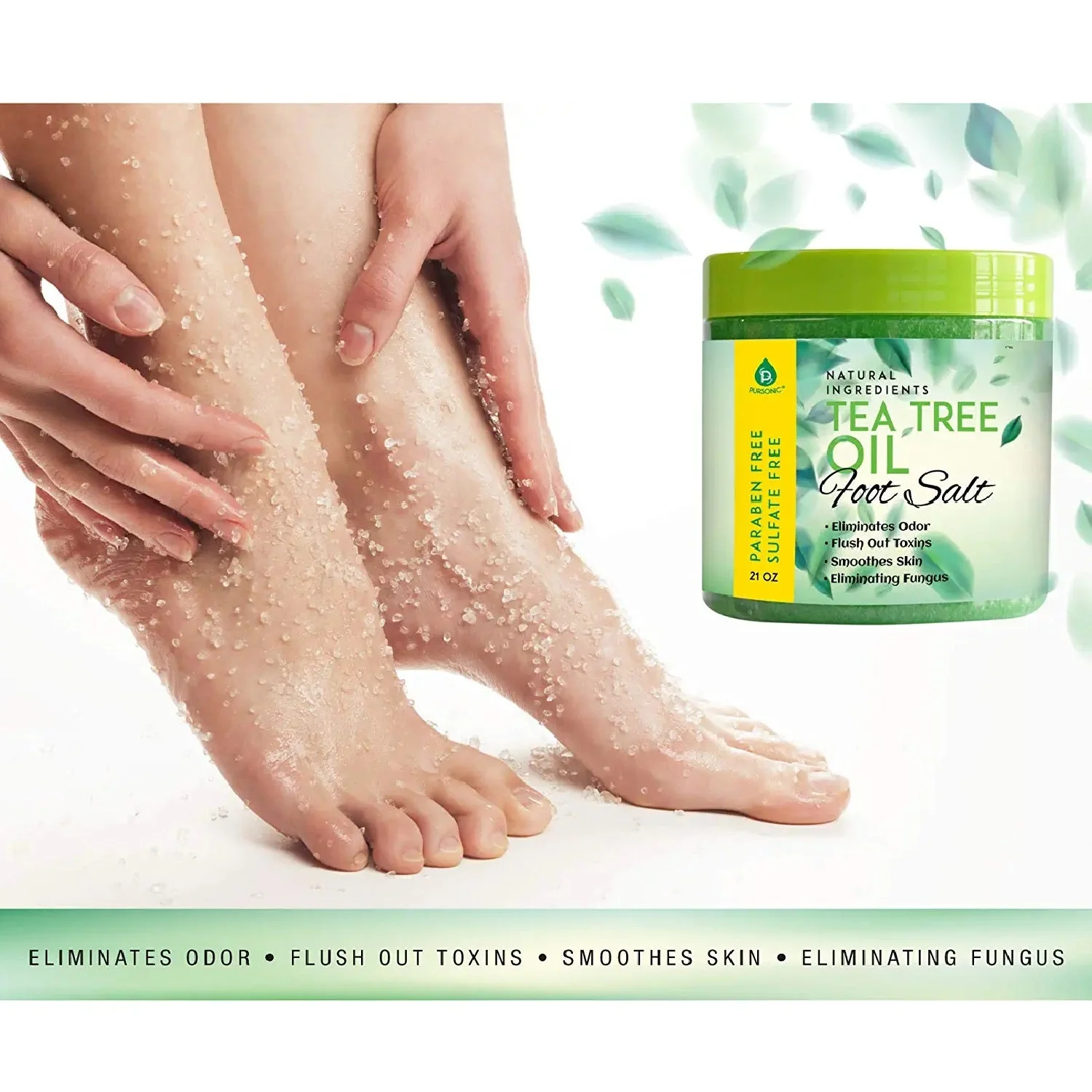 Tea Tree Oil Foot Salt 10 Oz by Pursonic - Image 3