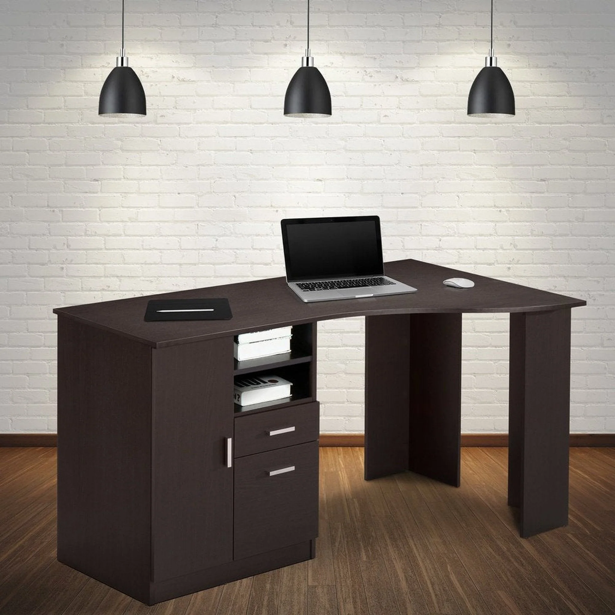 Techni Mobili Classic Office Desk with Storage, Espresso by Level Up Desks - Image 4