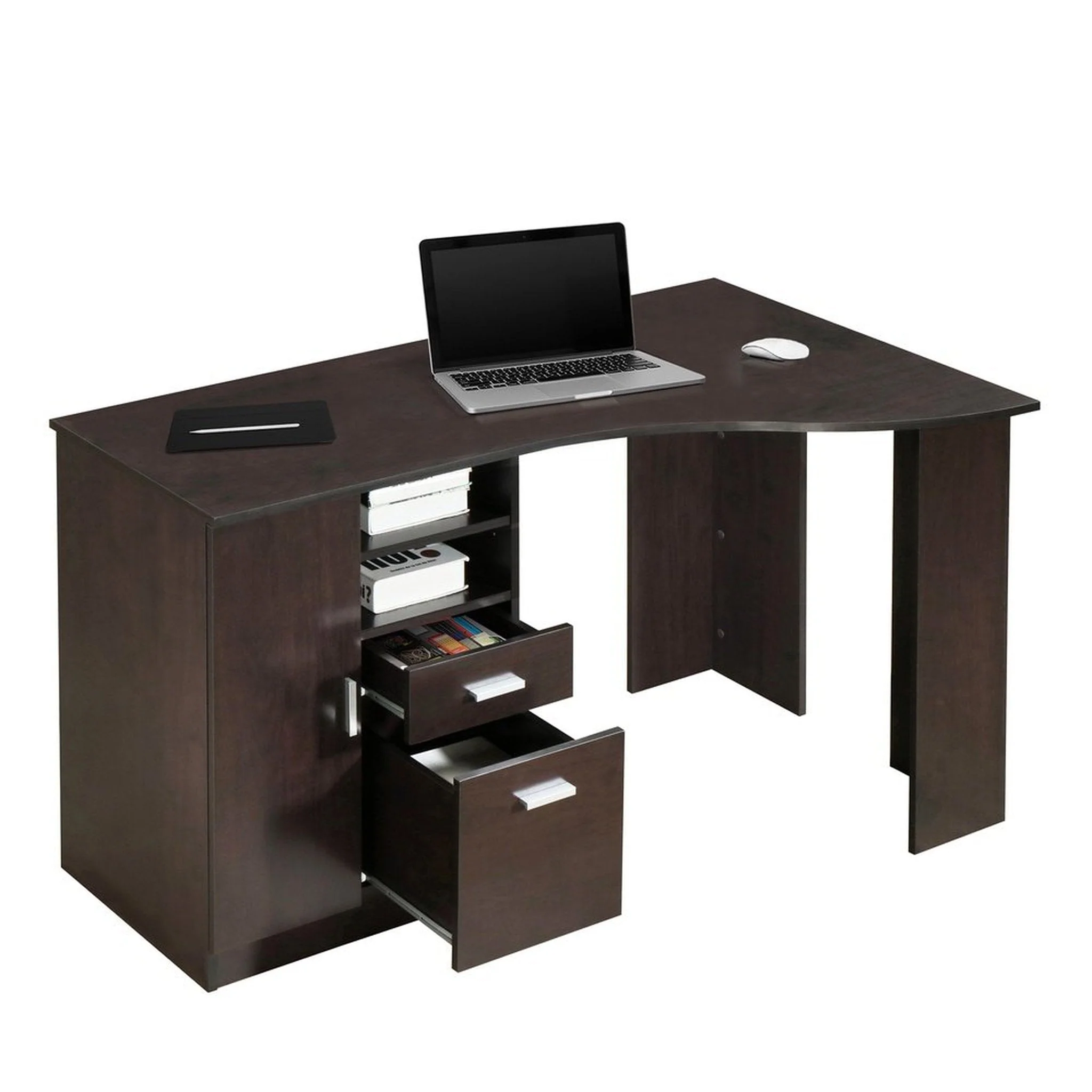 Techni Mobili Classic Office Desk with Storage, Espresso by Level Up Desks - Image 7