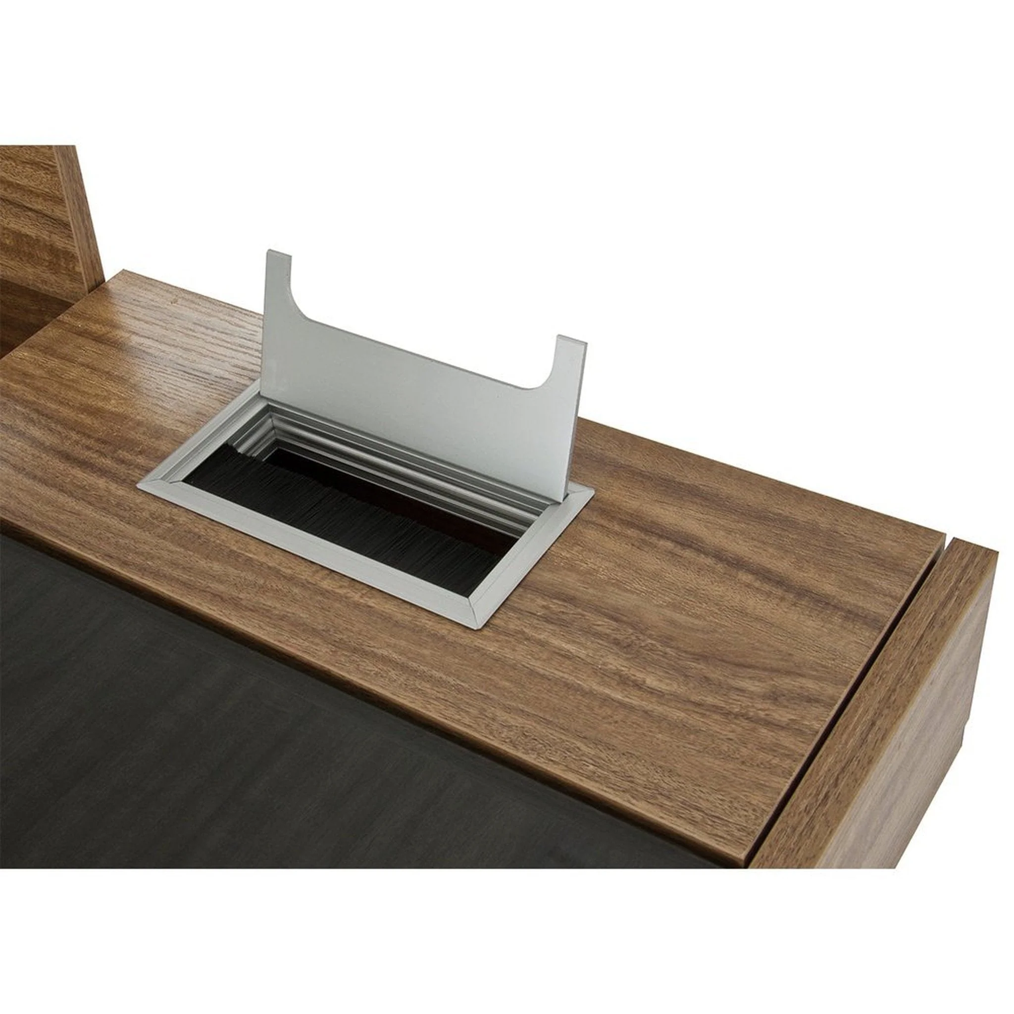 Techni Mobili Compact Computer Desk with Multiple Storage, Walnut by Level Up Desks - Image 8