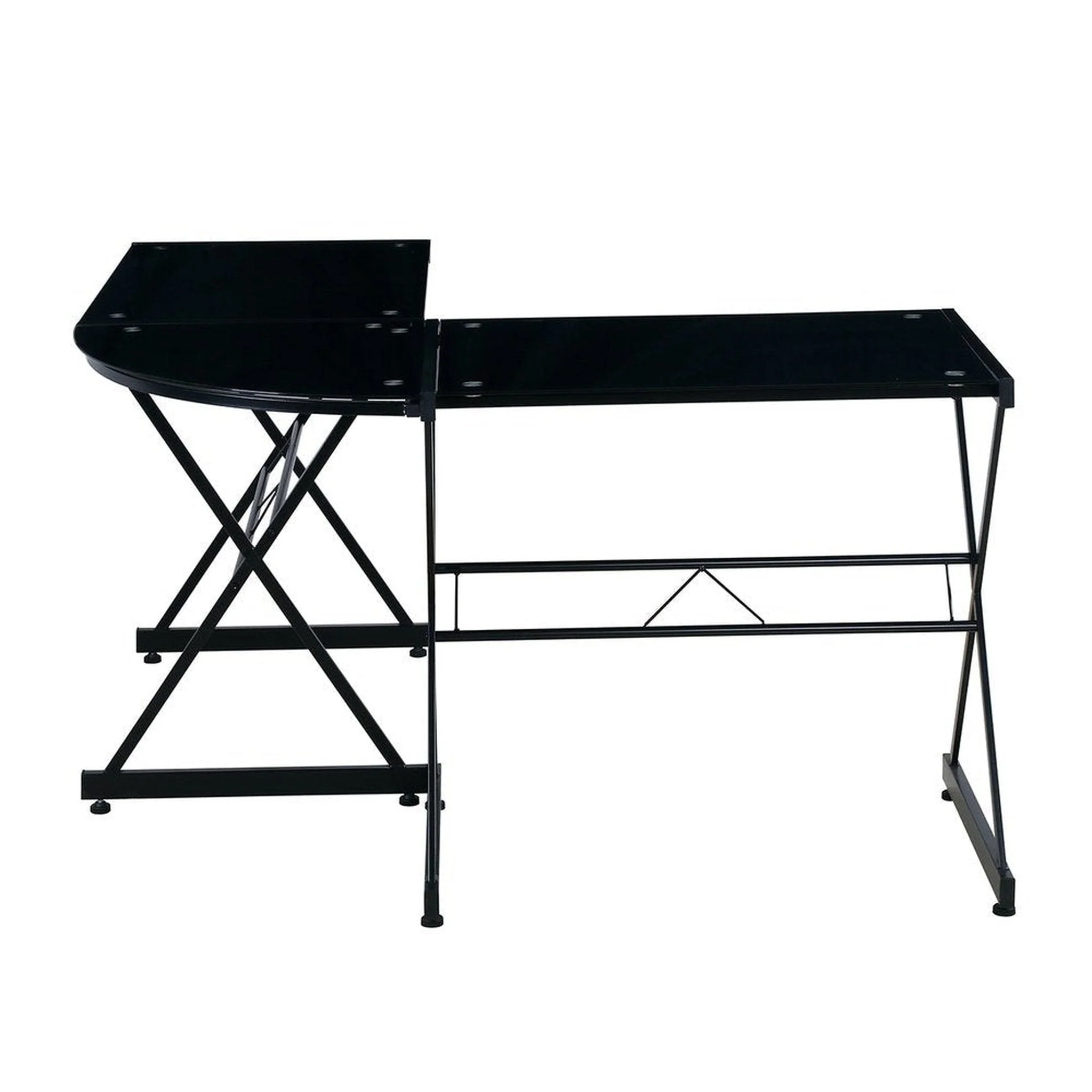 Techni Mobili L-Shaped Glass Computer Desk, Black by Level Up Desks - Image 3