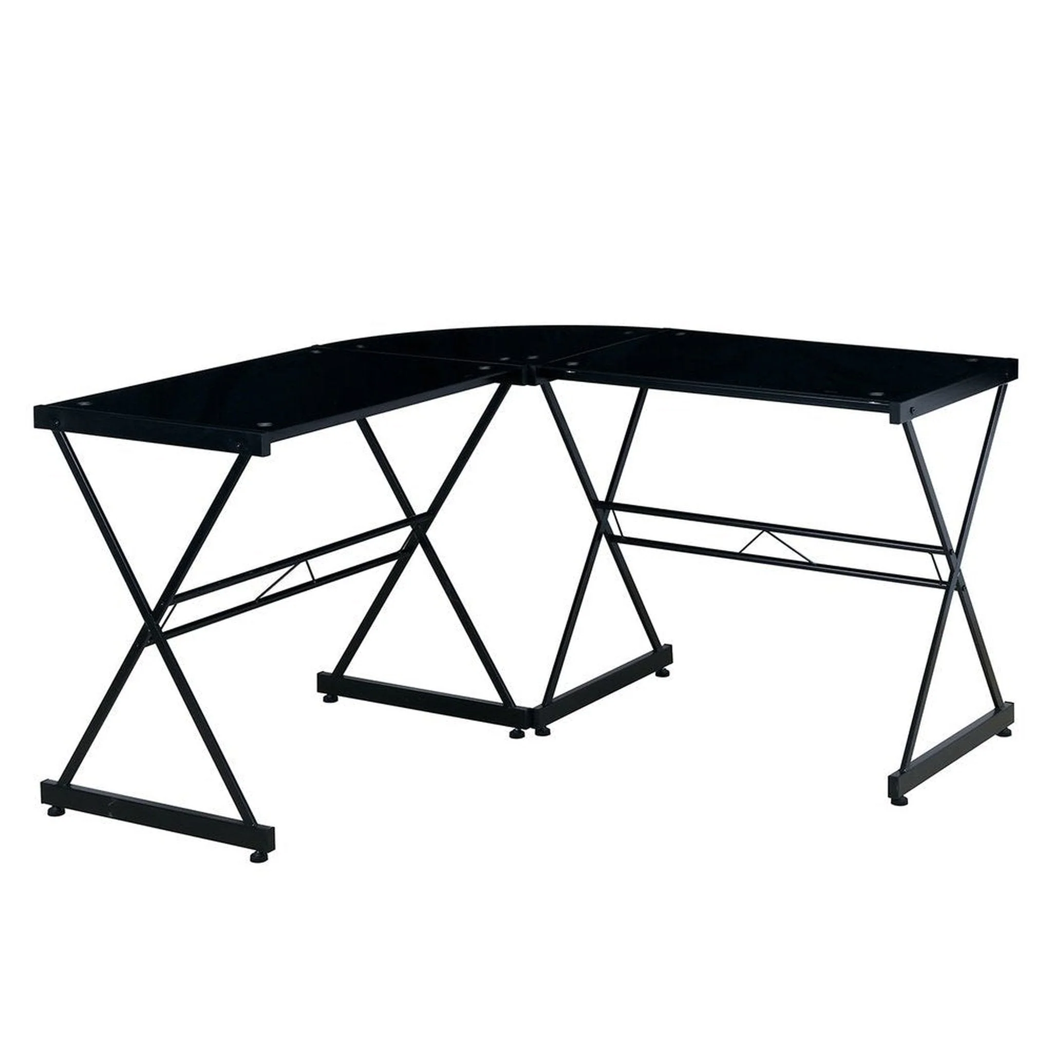 Techni Mobili L-Shaped Glass Computer Desk, Black by Level Up Desks - Image 7