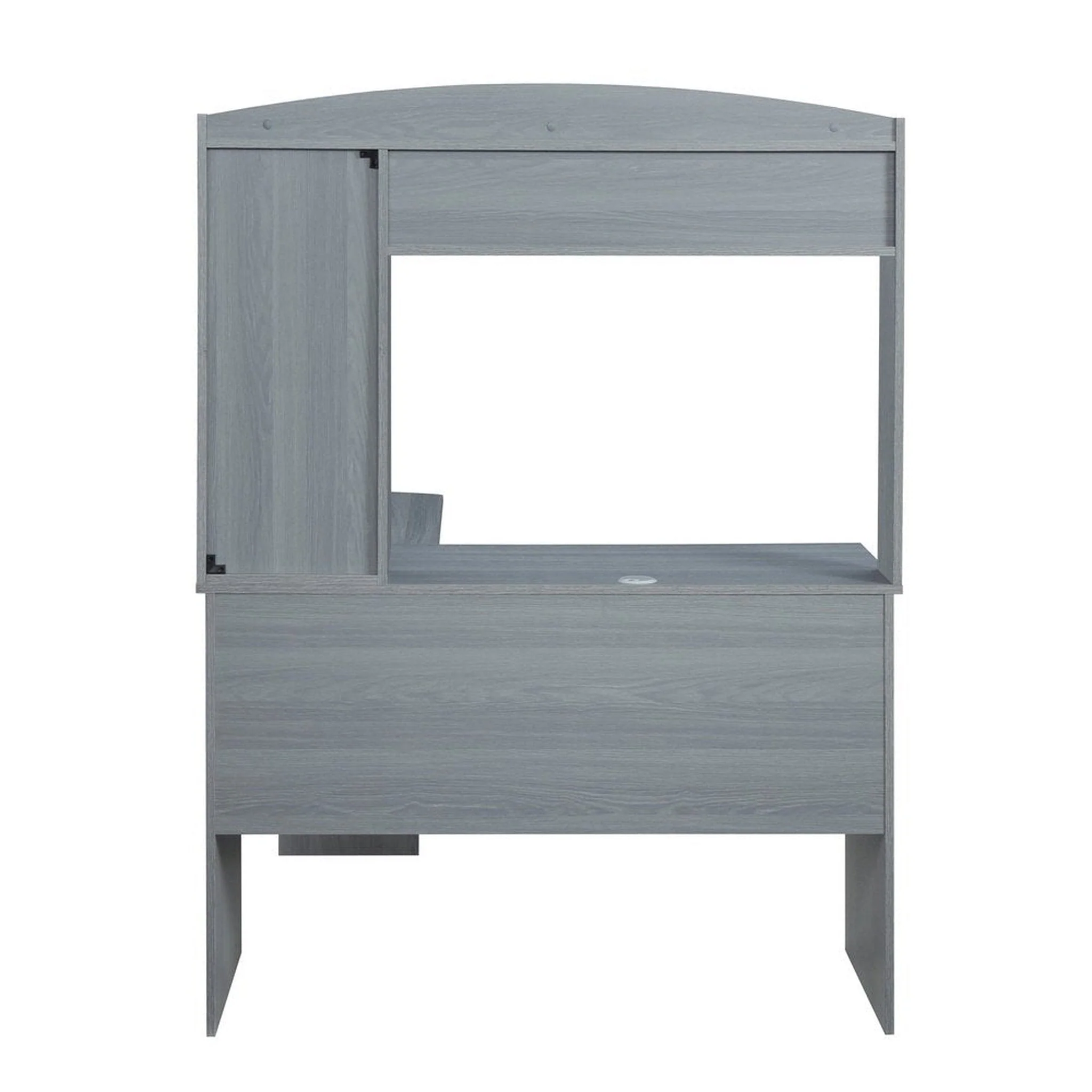 Techni Mobili Modern L-Shaped Desk with Hutch, Grey by Level Up Desks - Image 8