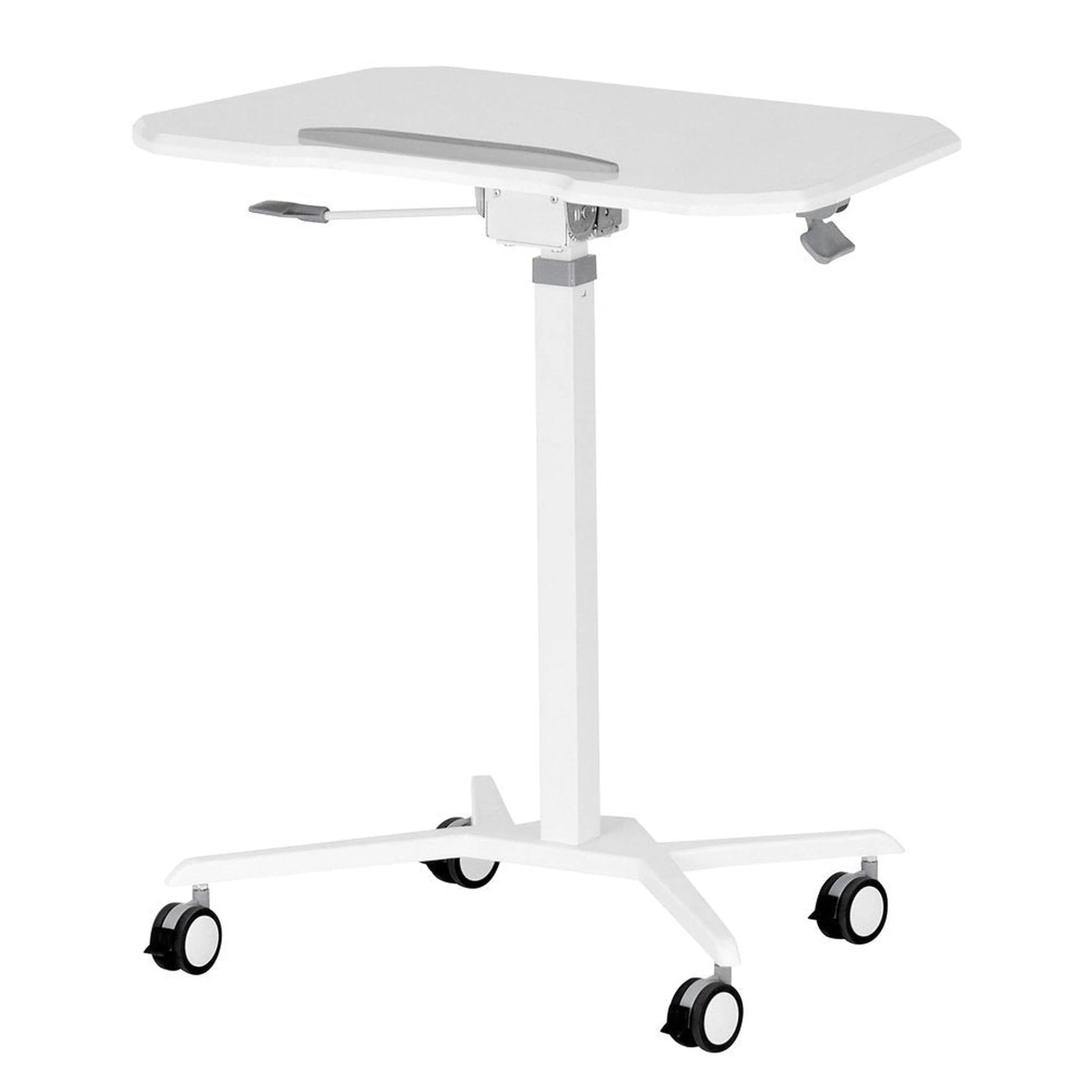 Techni Mobili White Sit to Stand Mobile Laptop Computer Stand with Height Adjustable and Tiltable Tabletop by Level Up Desks - Image 10