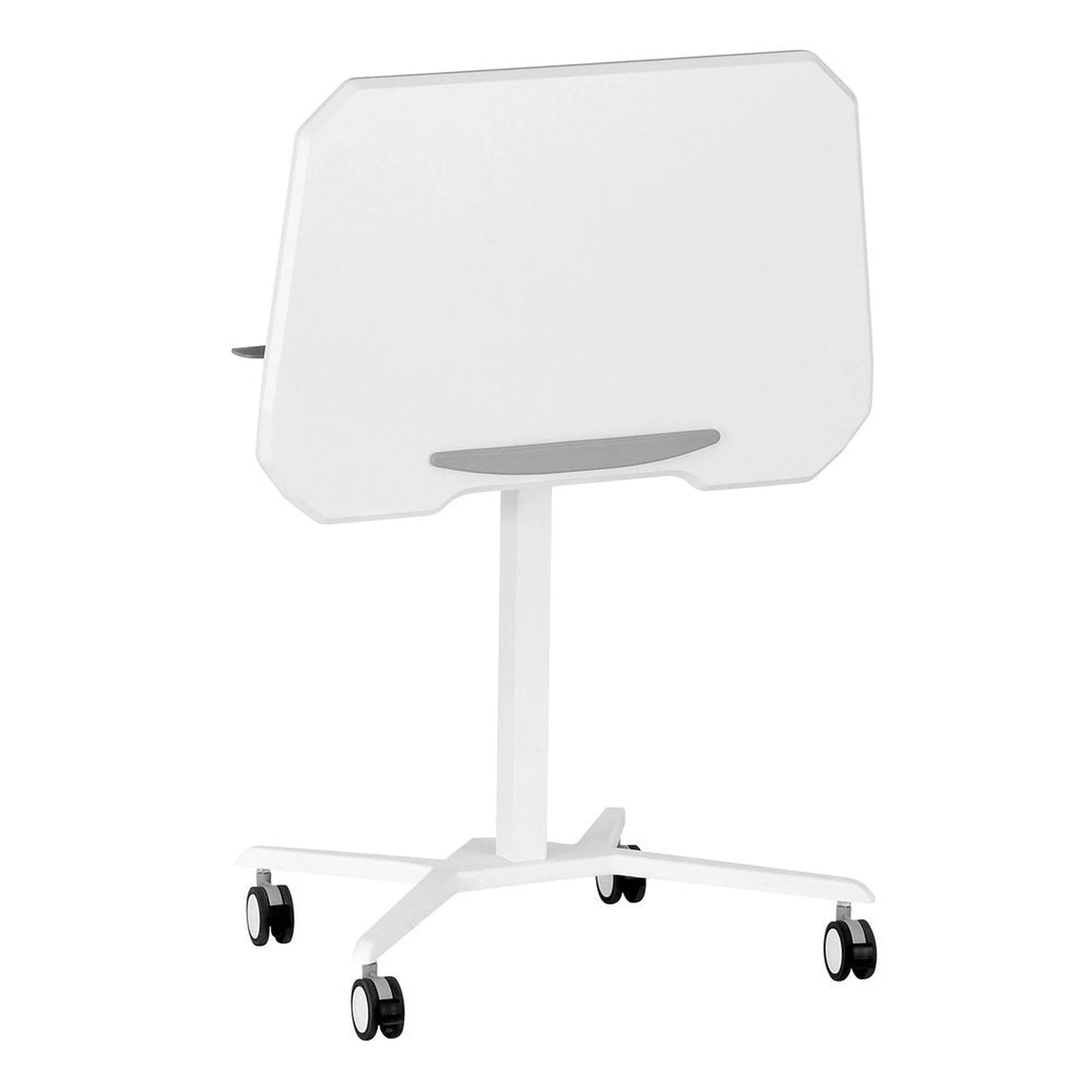 Techni Mobili White Sit to Stand Mobile Laptop Computer Stand with Height Adjustable and Tiltable Tabletop by Level Up Desks - Image 11
