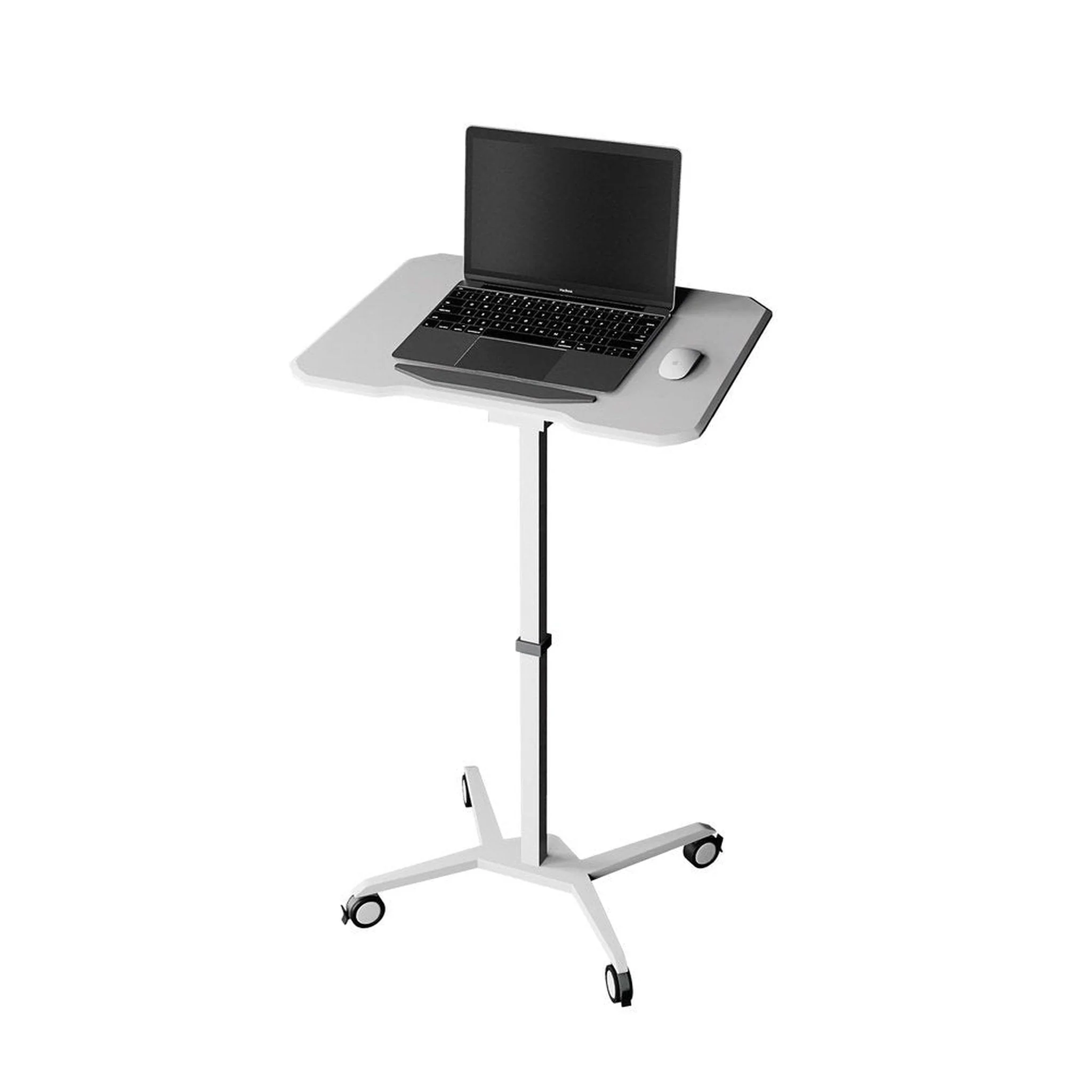 Techni Mobili White Sit to Stand Mobile Laptop Computer Stand with Height Adjustable and Tiltable Tabletop by Level Up Desks - Image 3