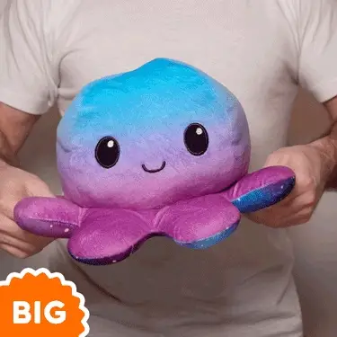 TeeTurtle Big Reversible Octopus: Blue Gradient + Galaxy (Big) - Image 2