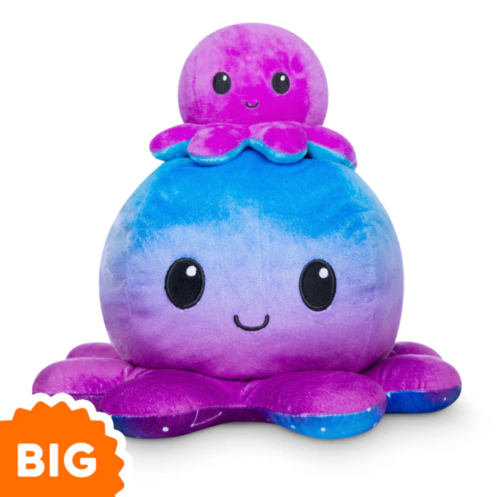 TeeTurtle Big Reversible Octopus: Blue Gradient + Galaxy (Big) - Image 3