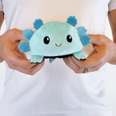 TeeTurtle Reversible Axolotl: Blue/Black (Mini) - Image 2