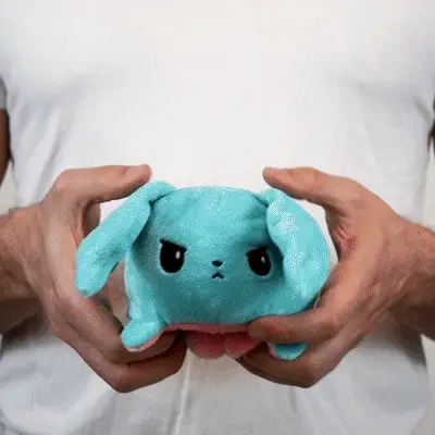 TeeTurtle Reversible Bunny: Pink/Aqua (Mini) - Image 2