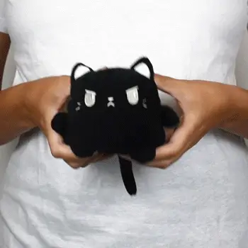 TeeTurtle Reversible Cat: Black Plushmate (Mini) - Image 2