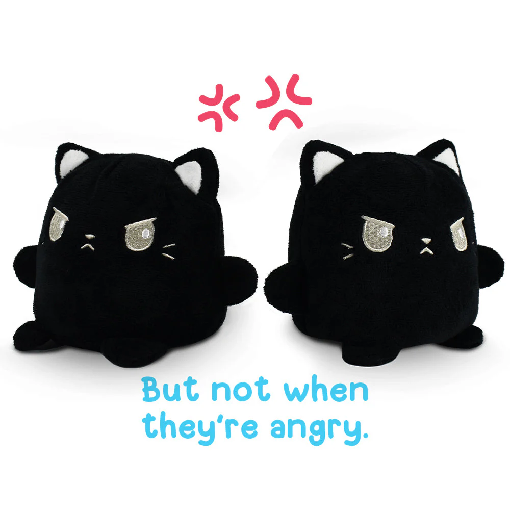 TeeTurtle Reversible Cat: Black Plushmate (Mini) - Image 4