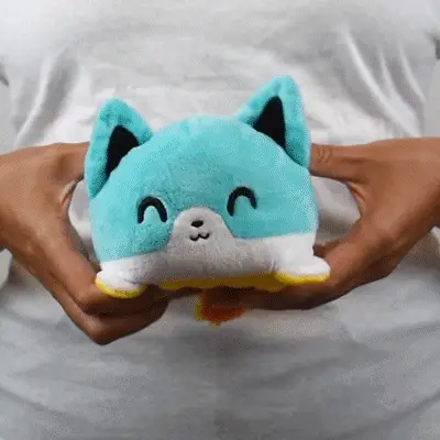 TeeTurtle Reversible Kitsune: Aqua/Orange (Mini) - Image 2