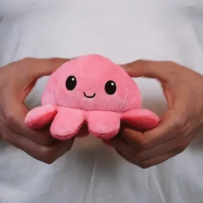 TeeTurtle Reversible Octopus: Light Pink/Pink Wink (Mini) - Image 2
