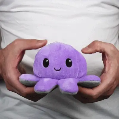 TeeTurtle Reversible Octopus: Purple/Gray (Mini) - Image 2