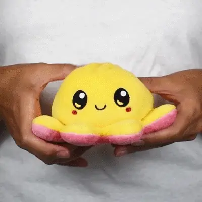 TeeTurtle Reversible Octopus: Yellow/Pink (Mini) - Image 2