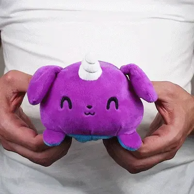 TeeTurtle Reversible Puppicorn: Purple/Blue (Mini) - Image 2