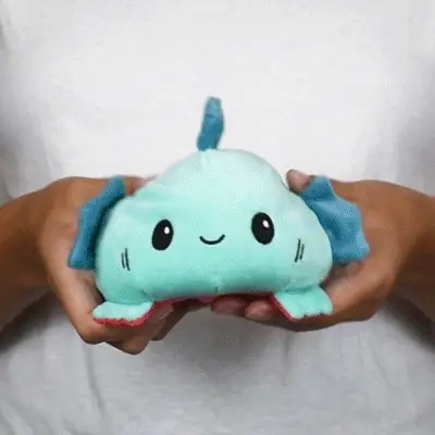 TeeTurtle Reversible Sea Monster: Aqua/Pink (Mini) - Image 2