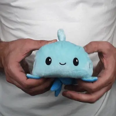 TeeTurtle Reversible Shark: Light Blue/Blue (Mini) - Image 2