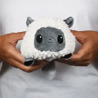 TeeTurtle Reversible Sheep/Wolf: White/Gray (Mini) - Image 2