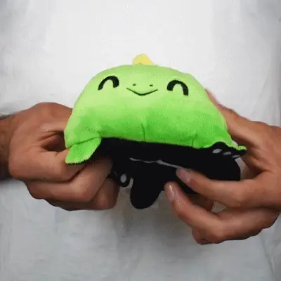 TeeTurtle Reversible Stegosaurus: Green/Skeleton (Mini) - Image 2
