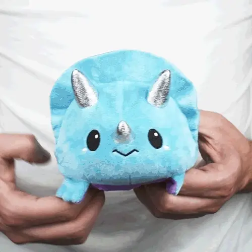 TeeTurtle Reversible Triceratops: Purple/Blue (Mini) - Image 2