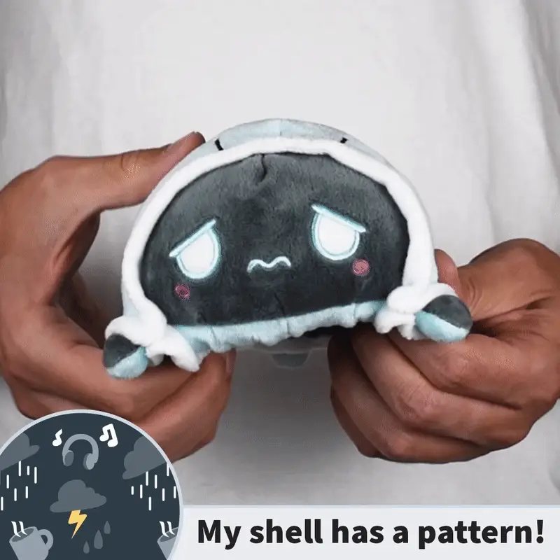 TeeTurtle Reversible Turtle: Rainy Day/Light Blue (Mini) - Image 2