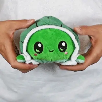 TeeTurtle Reversible Turtle: Worried/Green (Mini) - Image 2