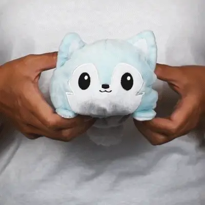 TeeTurtle Reversible Wolf: Light Blue/Celestial White Glow (Mini) - Image 2