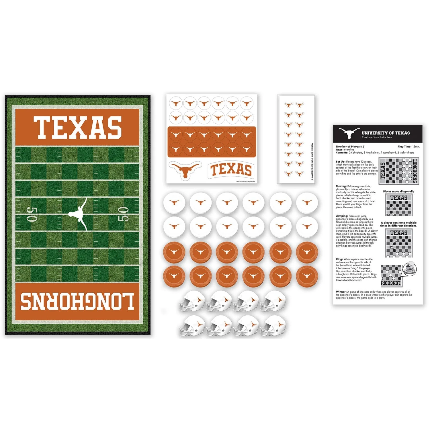 Texas Longhorns Checkers Board Game by MasterPieces Puzzle Company INC - Image 2