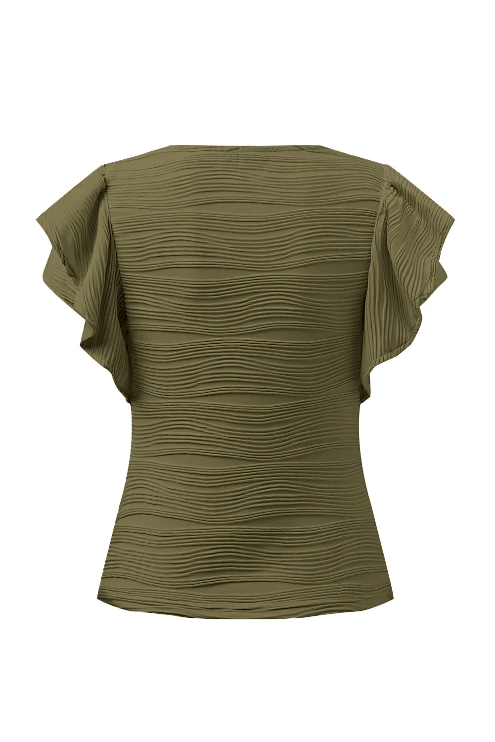 Textured Round Neck Cap Sleeve Top - Image 15