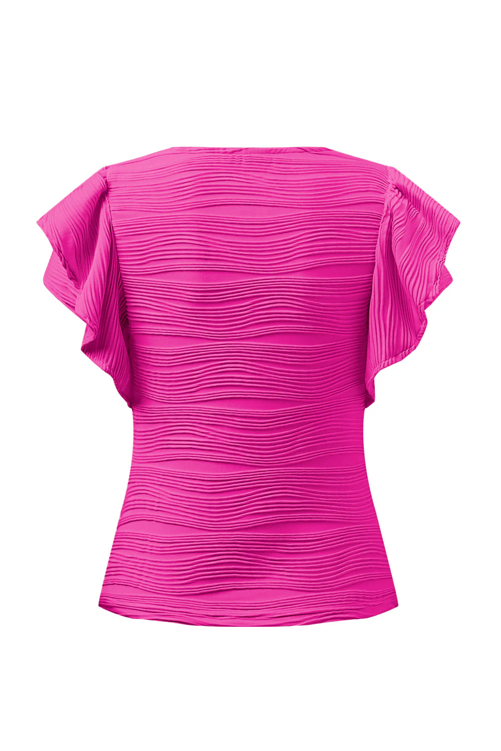 Textured Round Neck Cap Sleeve Top - Image 24
