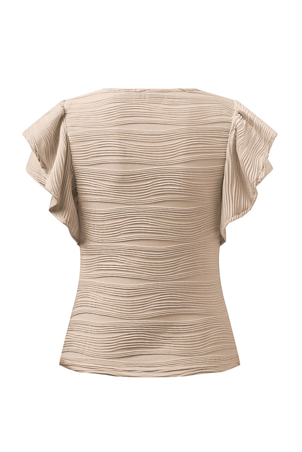 Textured Round Neck Cap Sleeve Top - Image 30
