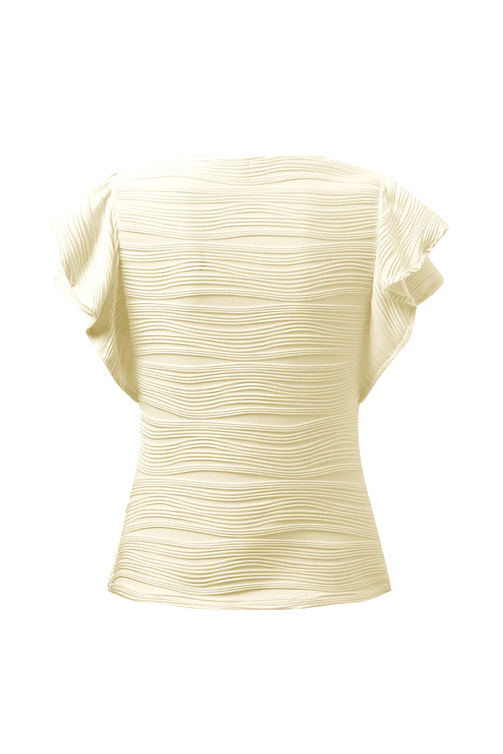 Textured Round Neck Cap Sleeve Top - Image 33