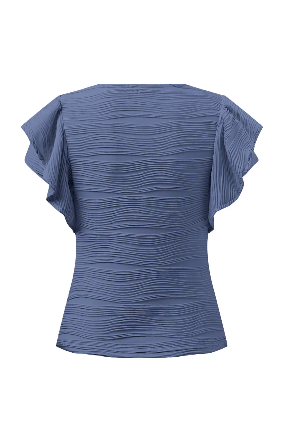 Textured Round Neck Cap Sleeve Top - Image 6