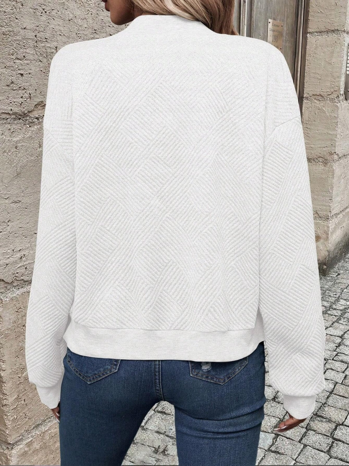 Textured Zip Up Long Sleeve Jacket - Image 11