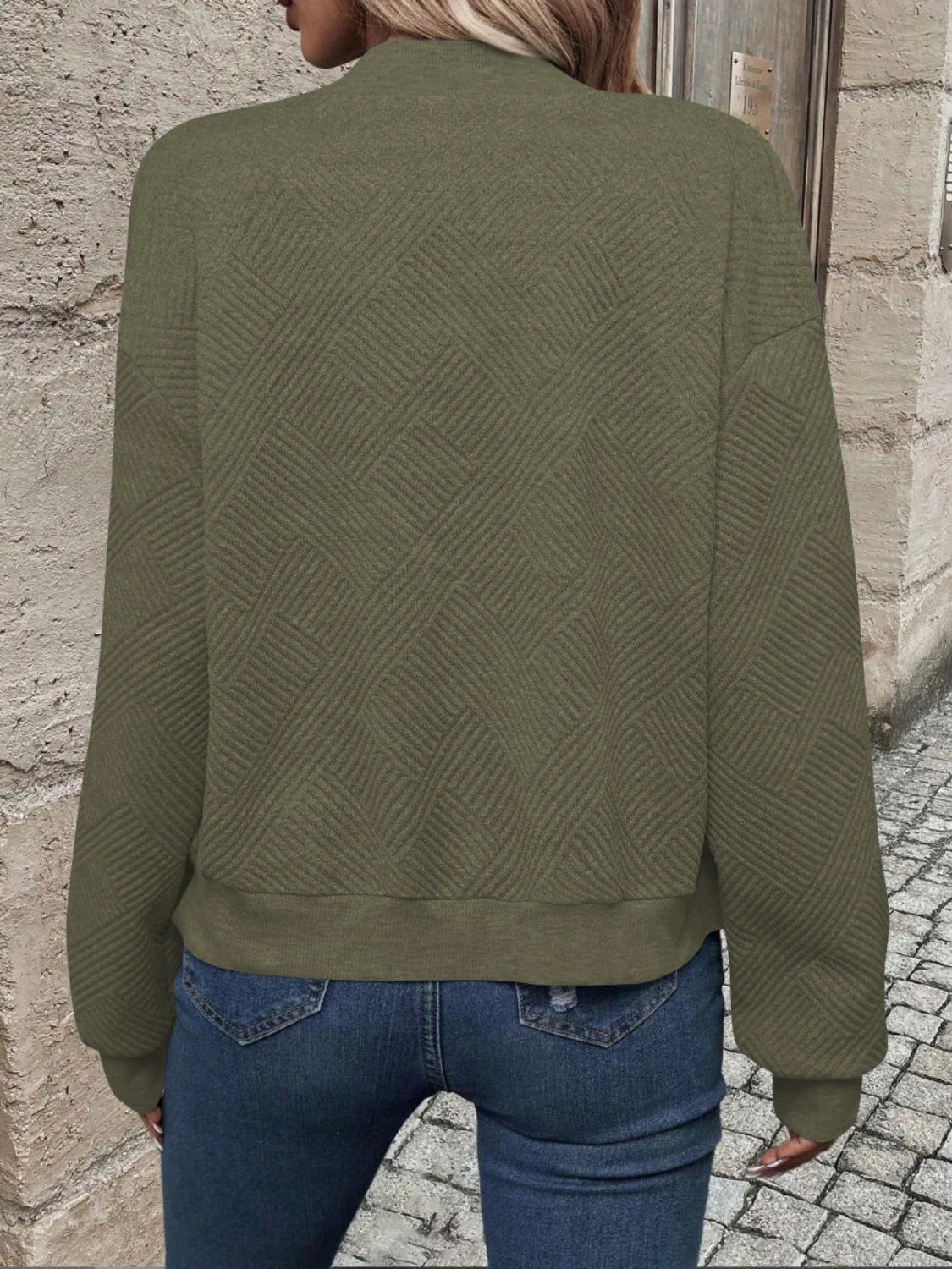 Textured Zip Up Long Sleeve Jacket - Image 26