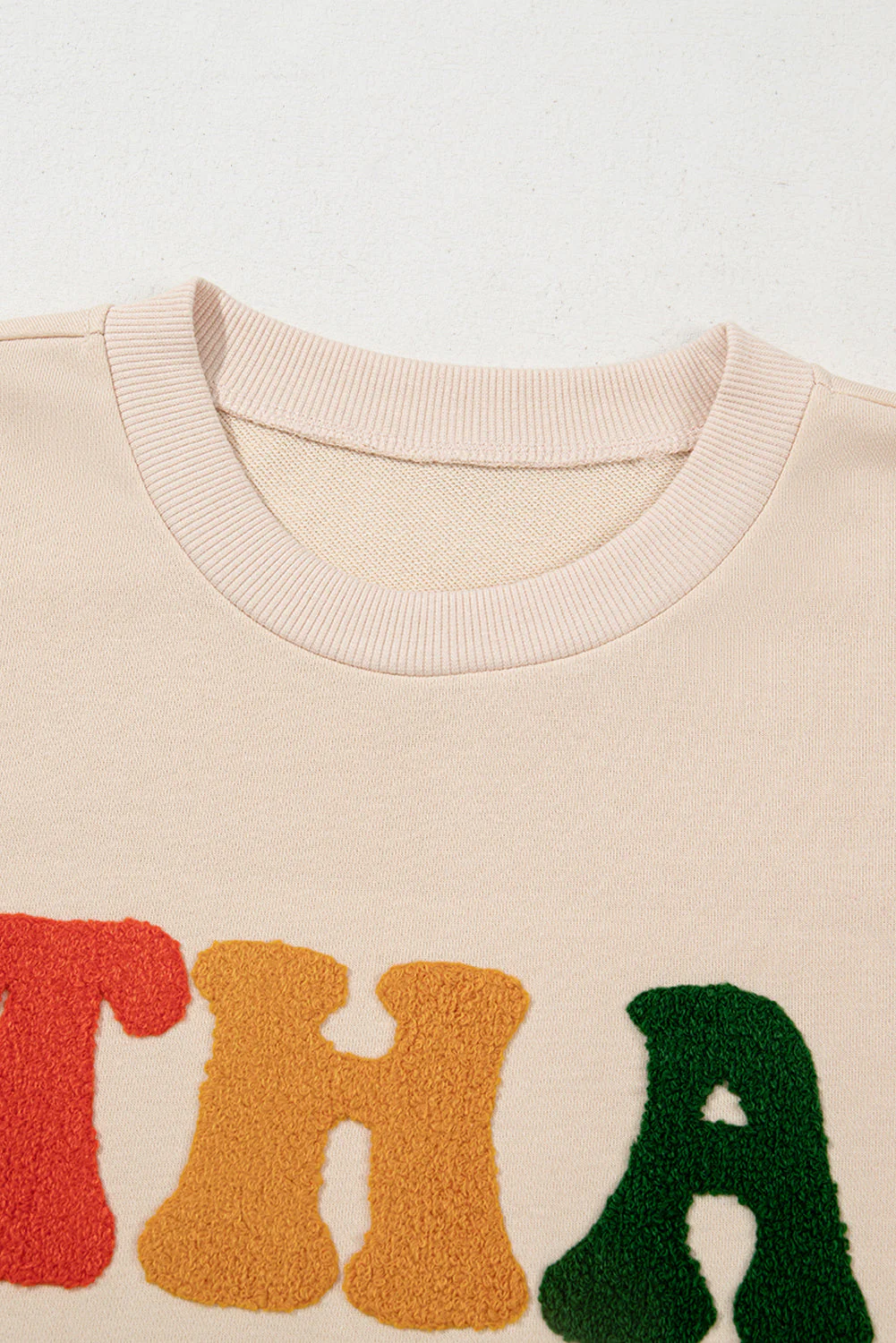 THANKS Round Neck Long Sleeve Sweatshirt - Image 8