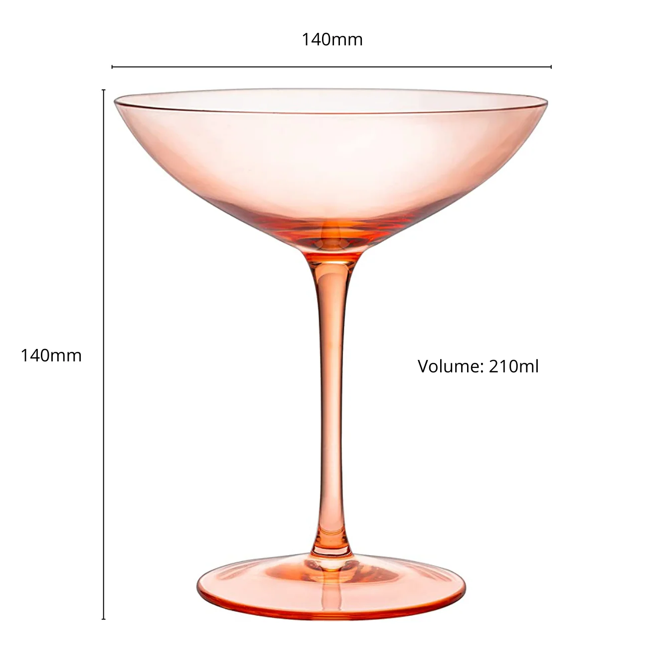 The Wine Savant Champagne Coupes 12oz Colorful Champagne Glasses, Prosecco, Mimosa Glasses Set, Cocktail Glass Set, Bar Glassware Luster Glasses (2, Orange) by The Wine Savant - Image 7